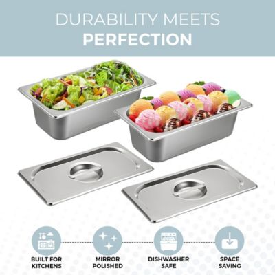 Image showing  Stainless Steel Steam Table Pans 4 Pack