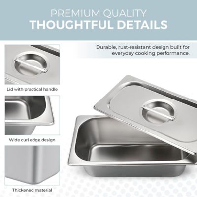 Image showing  Stainless Steel Steam Table Pans 4 Pack