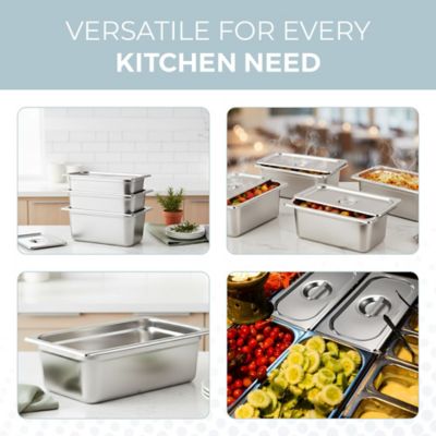 Image showing 5 th Alpha Living Stainless Steel Steam Table Pans 4 Pack