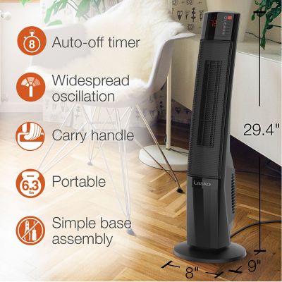 Image showing  1500W Ceramic Tower Heater with Remote Control