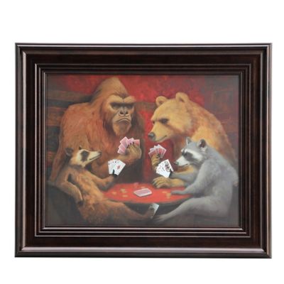 Red Shed 10 in. Animal Poker Framed