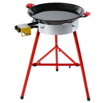 Image showing  Chef Series Compact Kit with Paella Pan, Dual Gas Burners, and Stand