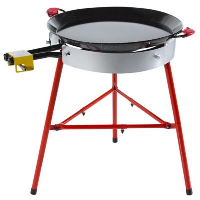 Image showing 5 th Ringg Chef Series Pro Kit with Paella Pan, Dual Gas Burners, and Stand