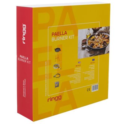 Image showing 6 th Ringg Chef Series Pro Kit with Paella Pan, Dual Gas Burners, and Stand