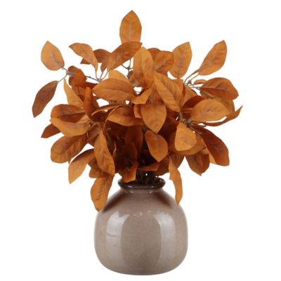 Red Shed 14 in. Artificial Fall Leaves Arrangement in Ceramic Vase