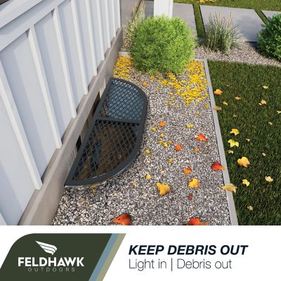 Image showing  Window Well Covers Powder Coated D - Shaped Semi-universal 13"x39"