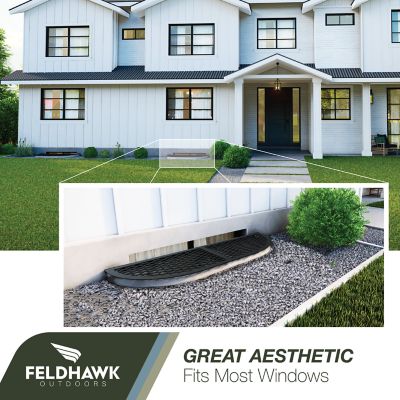 Image showing  Window Well Covers Powder Coated D - Shaped Semi-universal 13"x39"