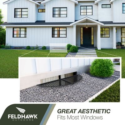 Image showing  Window Well Covers Powder Coated RoUnd Shaped Semi-Universal 17 in.x39 in.