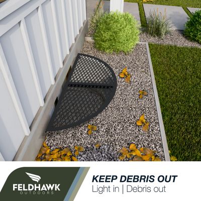 Image showing  Window Well Covers Powder Coated RoUnd Shaped Semi-Universal 17 in.x39 in.