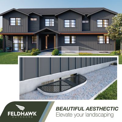 Image showing  Window Well Covers Powder Coated D - Shaped Semi-Universal Fit 26 in. x 60 in.