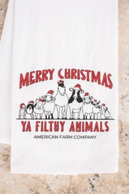 Image showing  Merry Christmas Ya Filthy Animals' Flour Sack Kitchen Towel