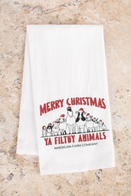Image showing  Merry Christmas Ya Filthy Animals' Flour Sack Kitchen Towel