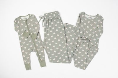 Image showing  Kid's Sage Chickens Toddler/Youth Bamboo Pajama Set