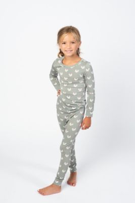 Image showing  Kid's Sage Chickens Toddler/Youth Bamboo Pajama Set
