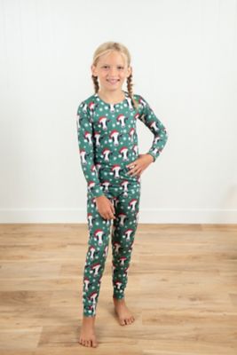Image showing  Kid's Santa Cows & Snowflakes Toddler/Youth Pajama Set