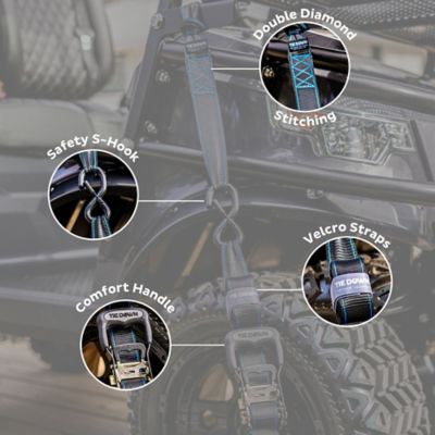 Image showing  1.5 in. x 8 ft. Black Heavy Duty Ratchet Strap, 2-Pack Kit