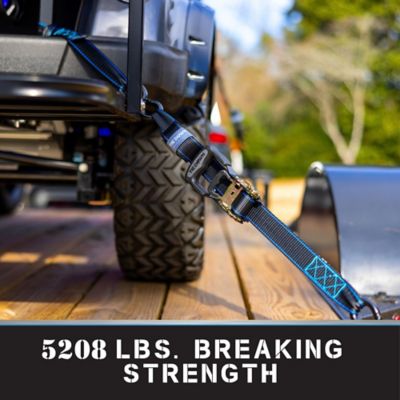 Image showing  1.5 in. x 8 ft. Black Heavy Duty Ratchet Strap, 2-Pack Kit