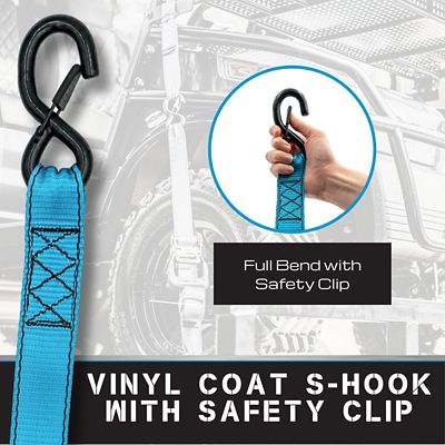 Image showing  2 in. x 10 ft. Blue Heavy Duty Retractable Ratchet Strap, 2-Pack Kit