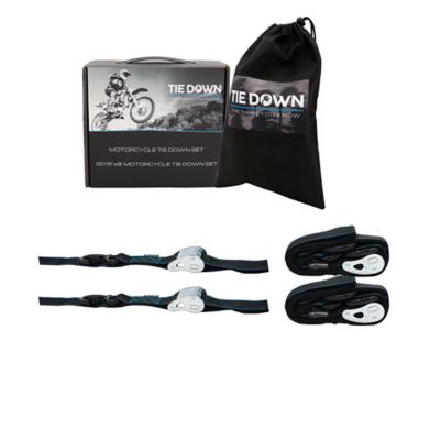 Tie Down 1.5 in. x 8 ft. Black Heavy Duty Motorcycle Strap, 2-Pack Kit