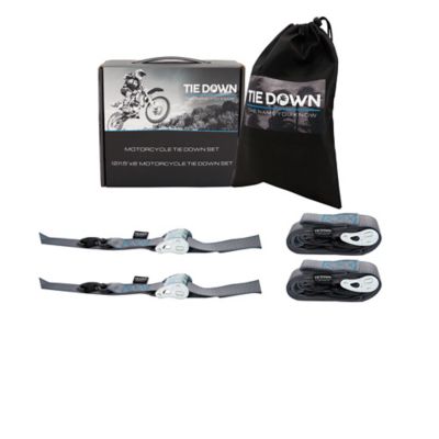 Tie Down 1.5 in. x 8 ft. Grey Heavy Duty Motorcycle Strap, 2-Pack Kit