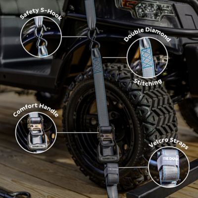 Image showing  1.5 in. x 8 ft. Grey Heavy Duty Ratchet Strap, 4-Pack Kit