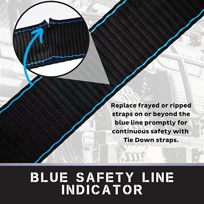 Image showing 6 th Tie Down 2 in. x 10 ft. Black Heavy Duty Retractable Ratchet Strap, 2-Pack Kit