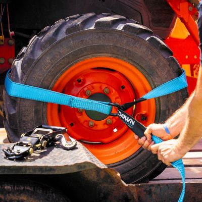 Image showing 6 th Tie Down 2 in. x 96 in. Blue Heavy Duty Strap, 4-Pack Kit