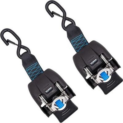 Tie Down 2 in. X 43 in. Stainless Steel Retractable Boat Transom Strap, 2-Pack Kit