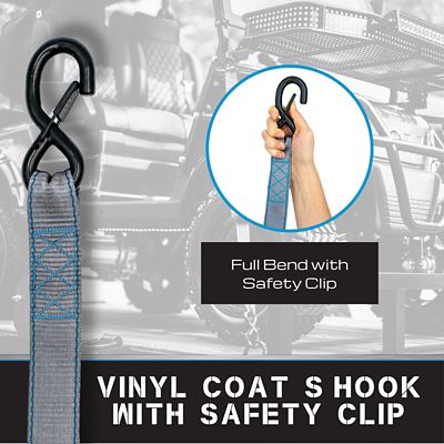 Image showing  2 in. x 10 ft. Grey Heavy Duty Retractable Ratchet Strap, 2-Pack Kit