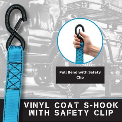 Image showing  1.5 in. x 8 ft Blue Heavy Duty Ratchet Strap, 2-Pack Kit
