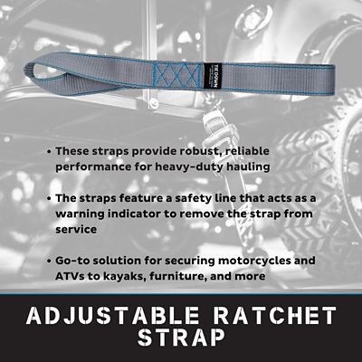 Image showing  1.5 in. x 17 in. Blue Heavy Duty Soft Loop Straps, 4-Pack Kit