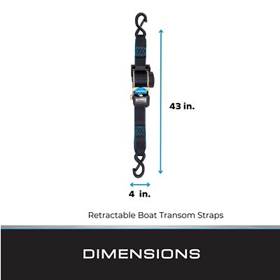 Image showing  2 in. x 43 in. Retractable Boat Transom Straps, 2 pk. Kit