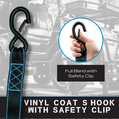 Image showing 6 th Tie Down 1.5 in. x 8 ft. Black Heavy Duty Ratchet Strap, 4-Pack Kit