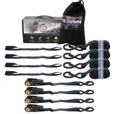 Tie Down 1 in. x 15 ft Black Ratchet Strap, 4 pk. Kit