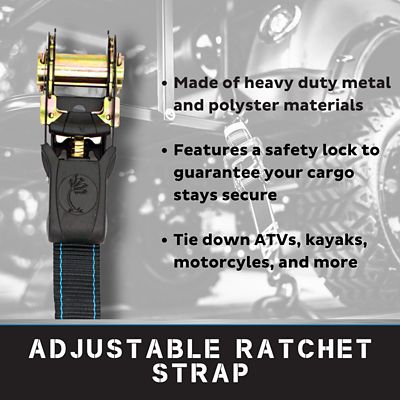 Image showing  1 in. x 15 ft Black Ratchet Strap, 4 pk. Kit