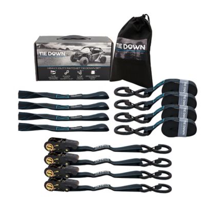 Tie Down 1 in. x 15 ft Black Ratchet Strap, 4 pk. Kit