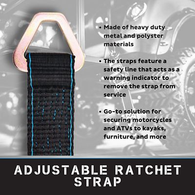 Image showing  2 in. x 36 in. Black Heavy Duty Axle Strap, 4-Pack Kit