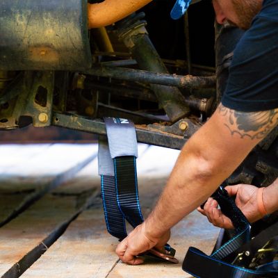 Image showing 6 th Tie Down 2 in. x 36 in. Black Heavy Duty Axle Strap, 4-Pack Kit