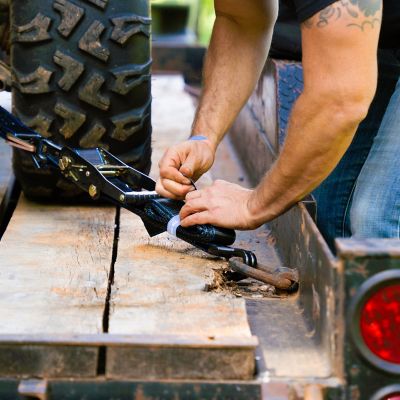 Image showing  2 in. x 8 ft Black Heavy Duty Car Trailer Ratchet Strap, 4-Pack Kit