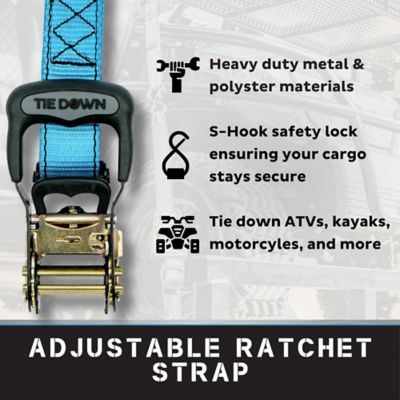 Image showing  1.5 in. x 8 ft. Blue Heavy Duty Ratchet Strap, 4-Pack Kit