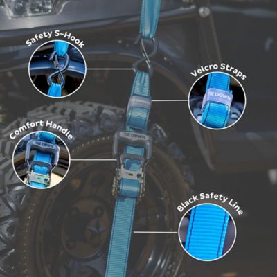 Image showing  1.5 in. x 8 ft. Blue Heavy Duty Ratchet Strap, 4-Pack Kit