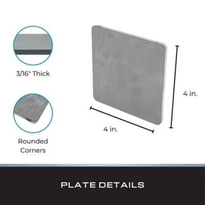 Image showing  Steel Plate, 4 in. x 4 in. x 3/16 in. (4 pk.)