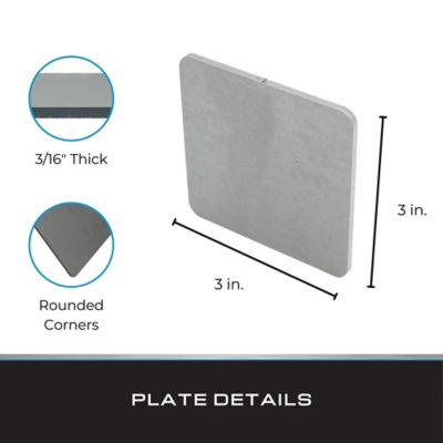 Image showing  Steel Plate, 3 in. x 3 in. x 3/16 in. (4 pk.)