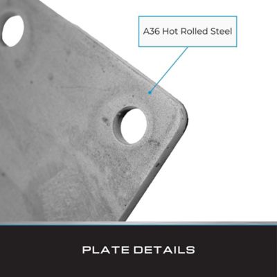 Image showing  Steel Mounting Plate with Holes, 3 in. x 3 in. x 3/16 in. (8 pk.)