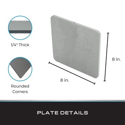 Image showing  Steel Plate, 8 in. x 8 in. x 1/4 in. (2 pk.)