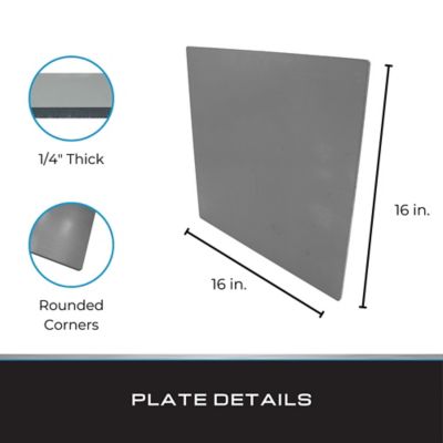 Image showing  Steel Plate, 16 in. x 16 in. x 1/4 in. (1 pk.)