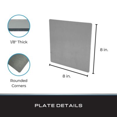 Image showing  Steel Plate, 8 in. x 8 in. x 1/8 in. (2 pk.)