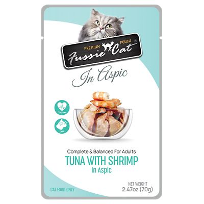 Fussie Cat Tuna with Shrimp in Aspic Pouches