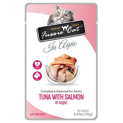 Fussie Cat Tuna with Salmon in Aspic Pouches