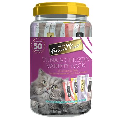 Fussie Cat Tuna & Chicken Puree Variety Pack, 5 Flavors